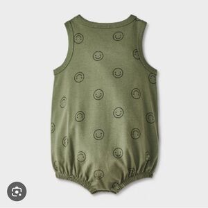 Cat & Jack Kids' Green Smiley Face Tank Top Onesie